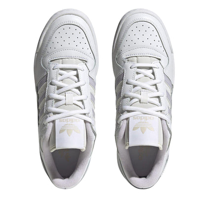 White - Lifestyle - Adidas Womens-Ladies Forum Low Cut Trainers