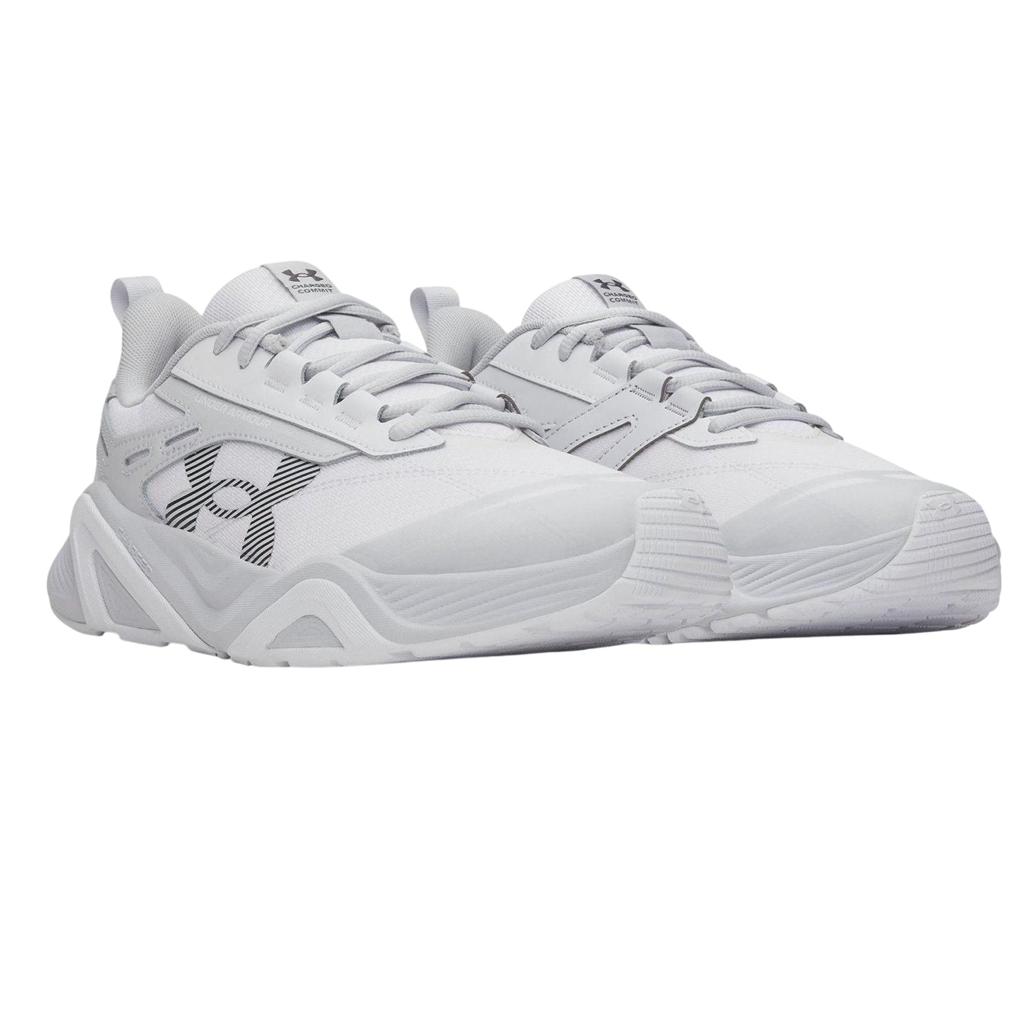 White-Grey - Pack Shot - Under Armour Mens Commit Training Trainers