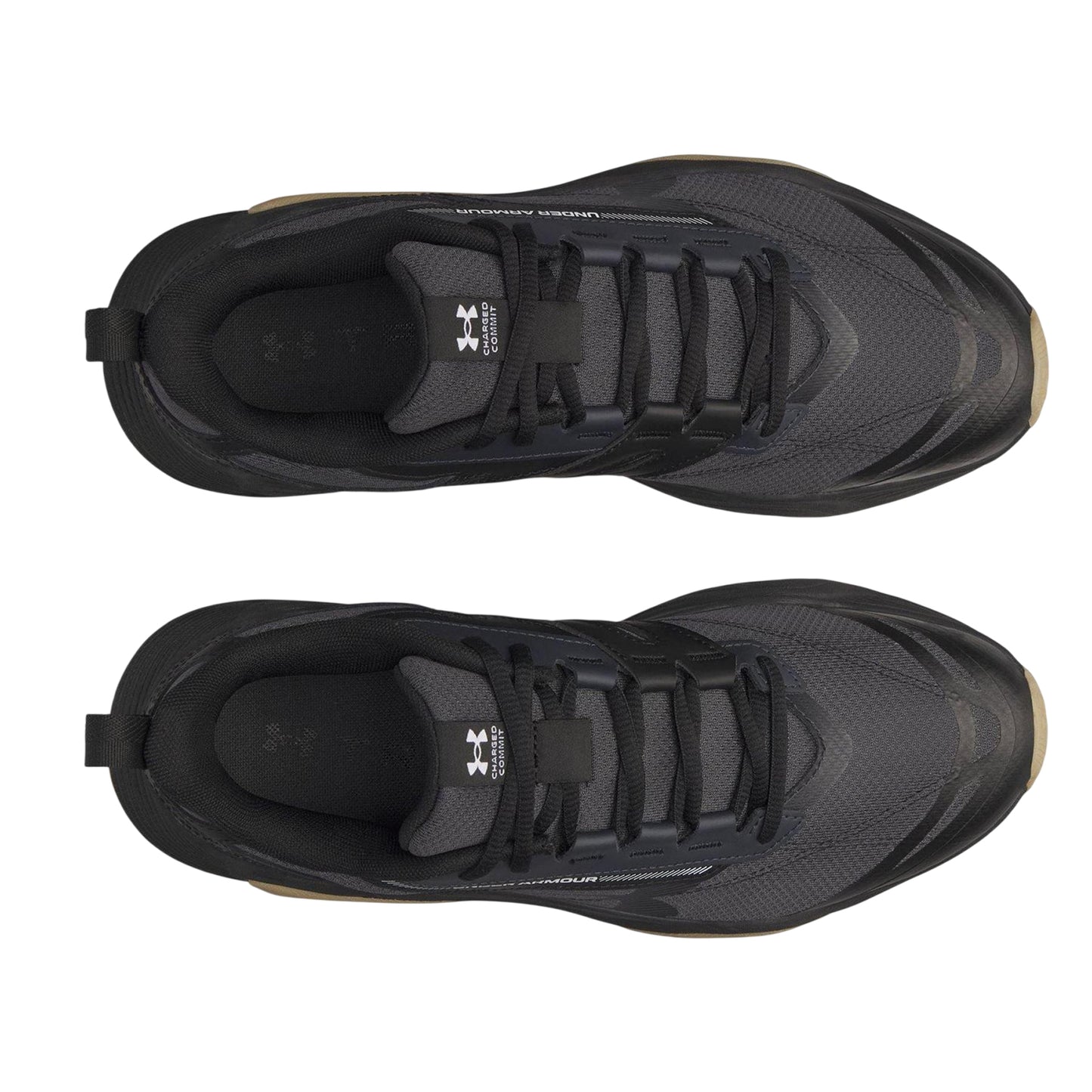 Black-Grey-Gum - Side - Under Armour Mens Commit Training Trainers