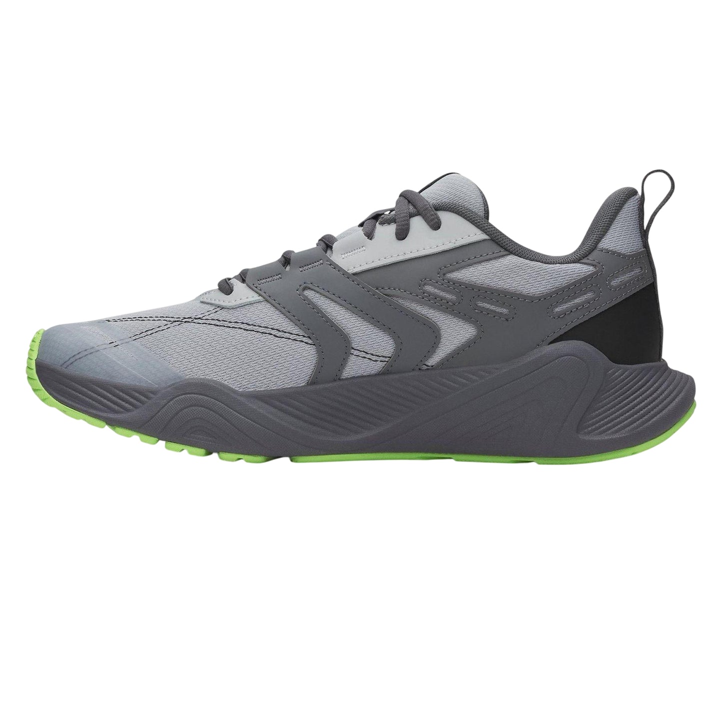 Grey-Lime - Back - Under Armour Mens Commit Training Trainers