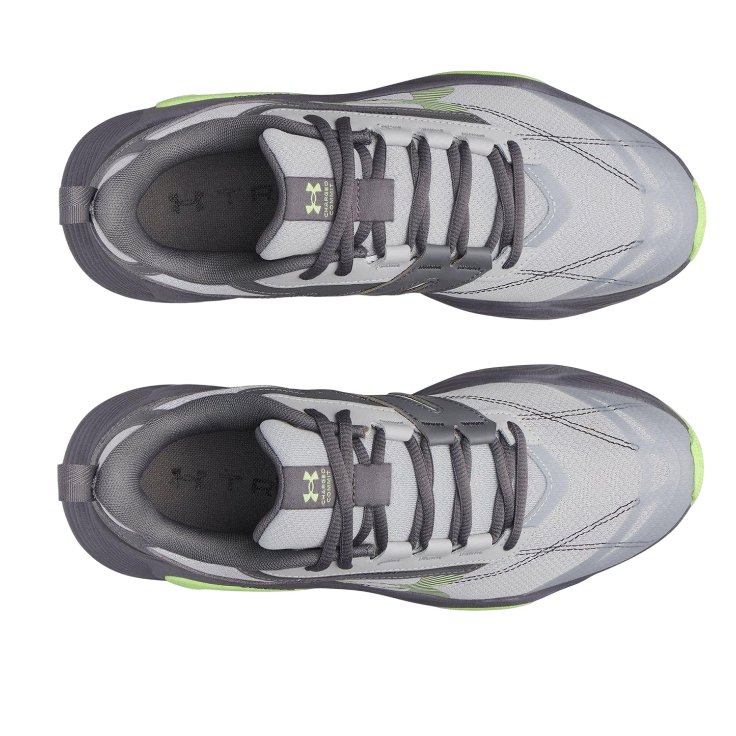 Grey-Lime - Side - Under Armour Mens Commit Training Trainers