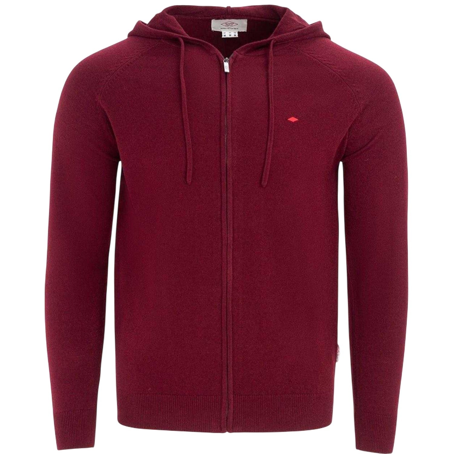Burgundy - Front - Lee Cooper Mens Acrylic Full Zip Hoodie