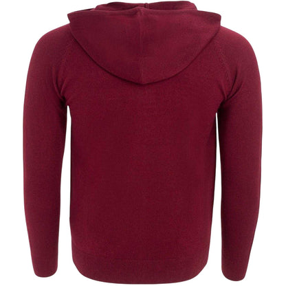 Burgundy - Back - Lee Cooper Mens Acrylic Full Zip Hoodie
