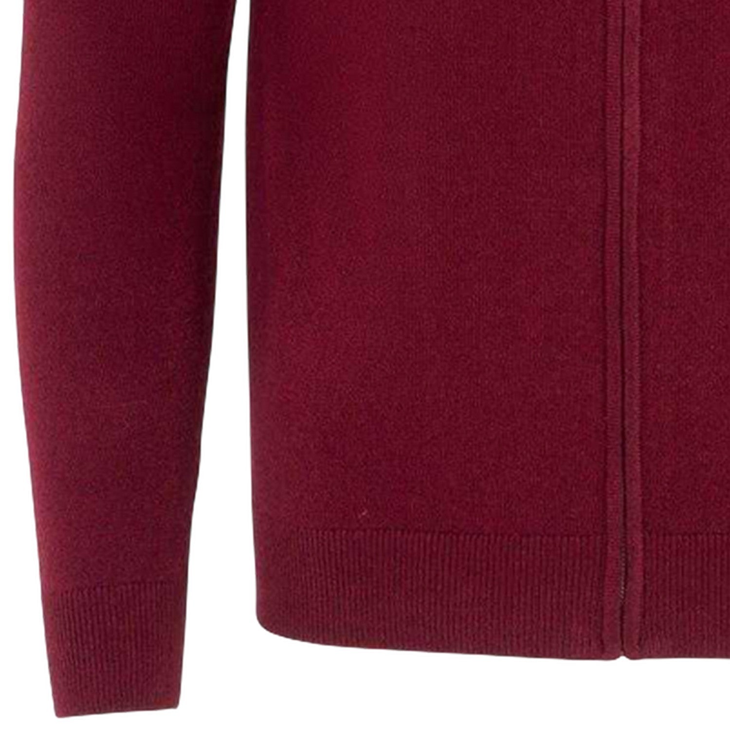 Burgundy - Side - Lee Cooper Mens Acrylic Full Zip Hoodie