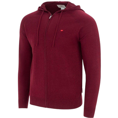 Burgundy - Lifestyle - Lee Cooper Mens Acrylic Full Zip Hoodie