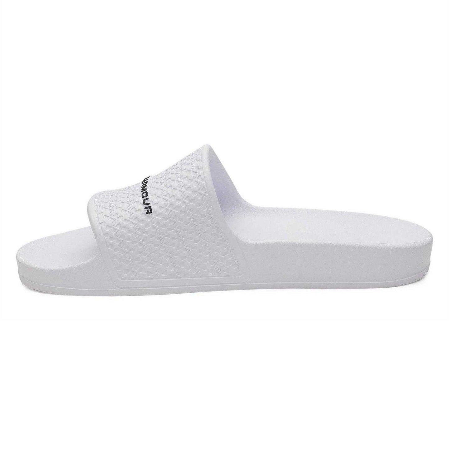 White-Black - Back - Under Armour Womens-Ladies Lite Single Strap Sliders