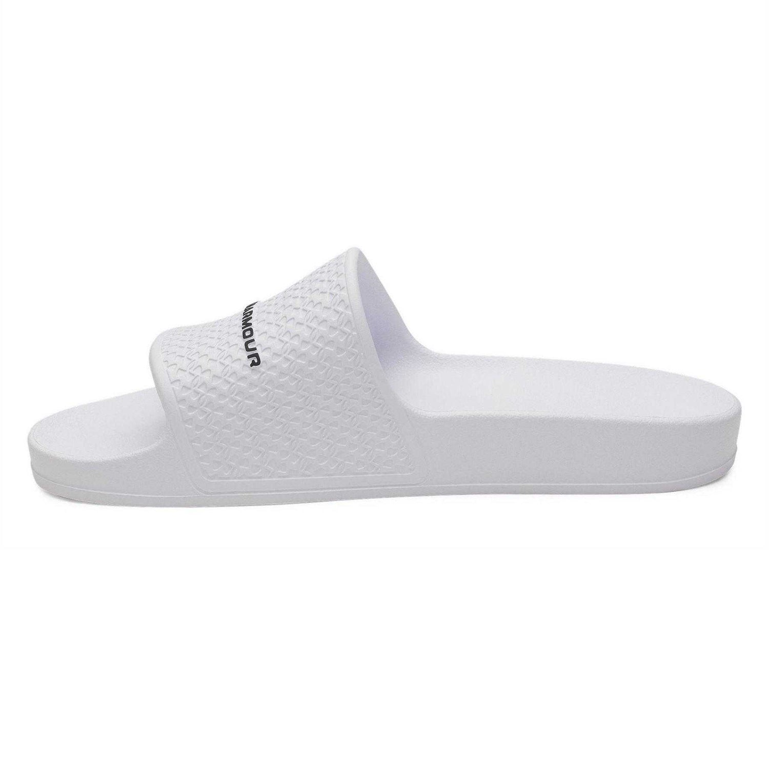 White-Black - Back - Under Armour Womens-Ladies Lite Single Strap Sliders