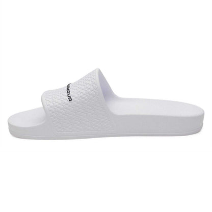 White-Black - Back - Under Armour Womens-Ladies Lite Single Strap Sliders