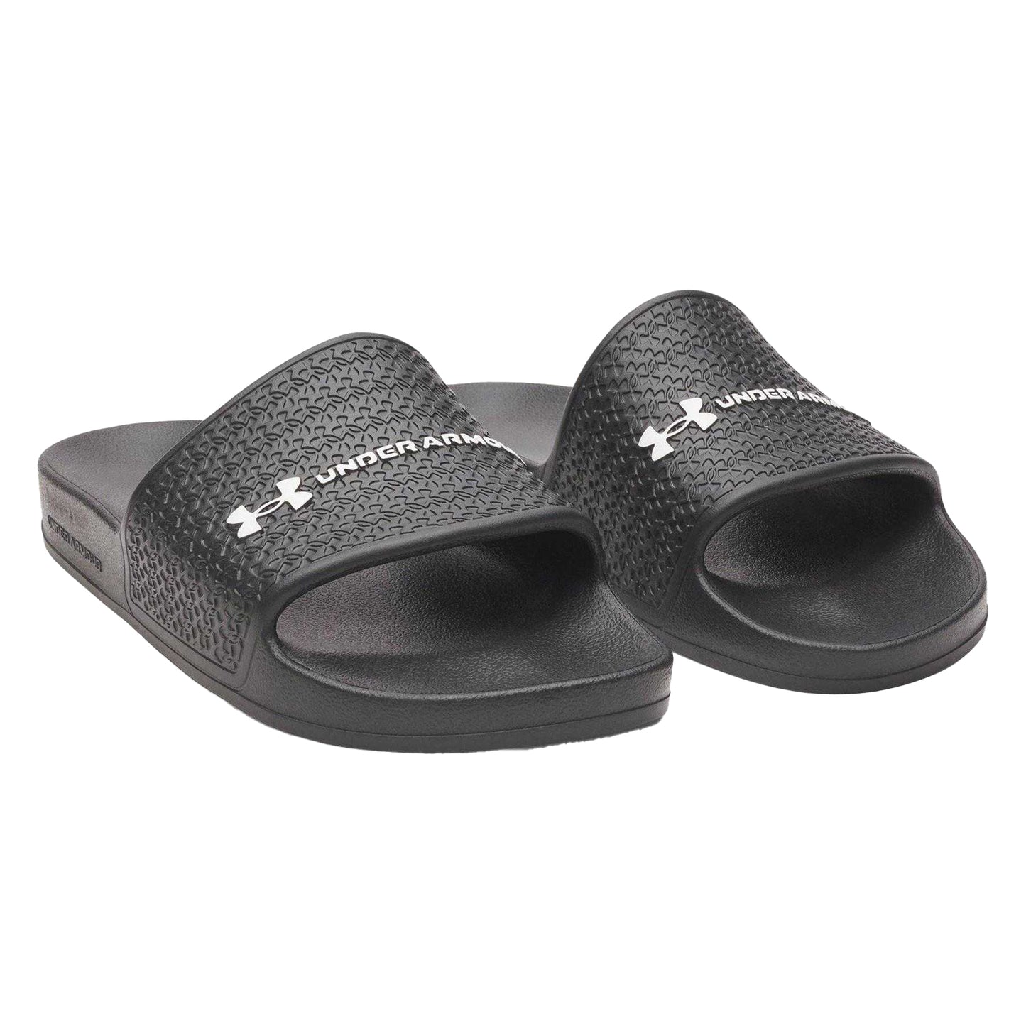 Black-White - Pack Shot - Under Armour Womens-Ladies Lite Single Strap Sliders