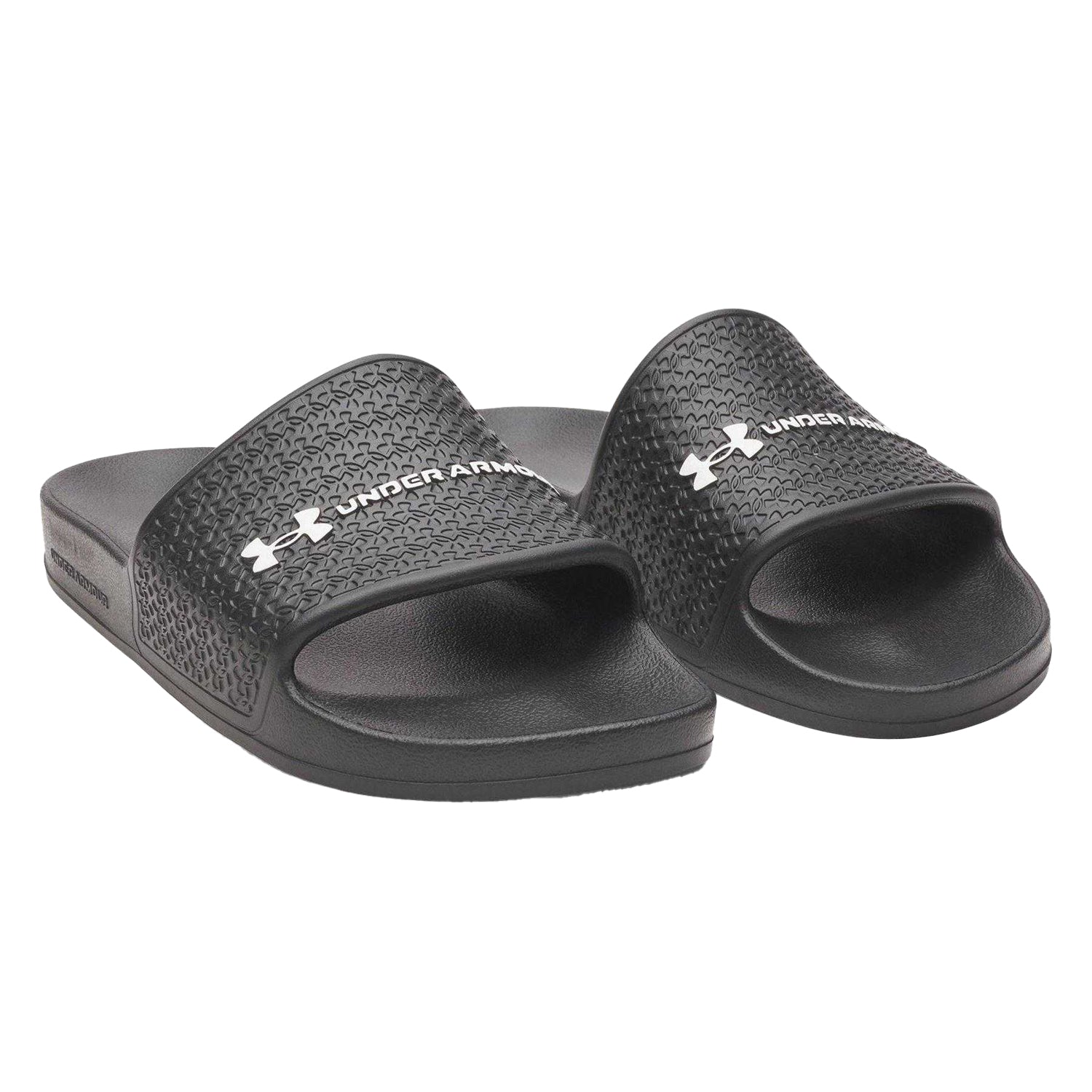 Black-White - Pack Shot - Under Armour Womens-Ladies Lite Single Strap Sliders