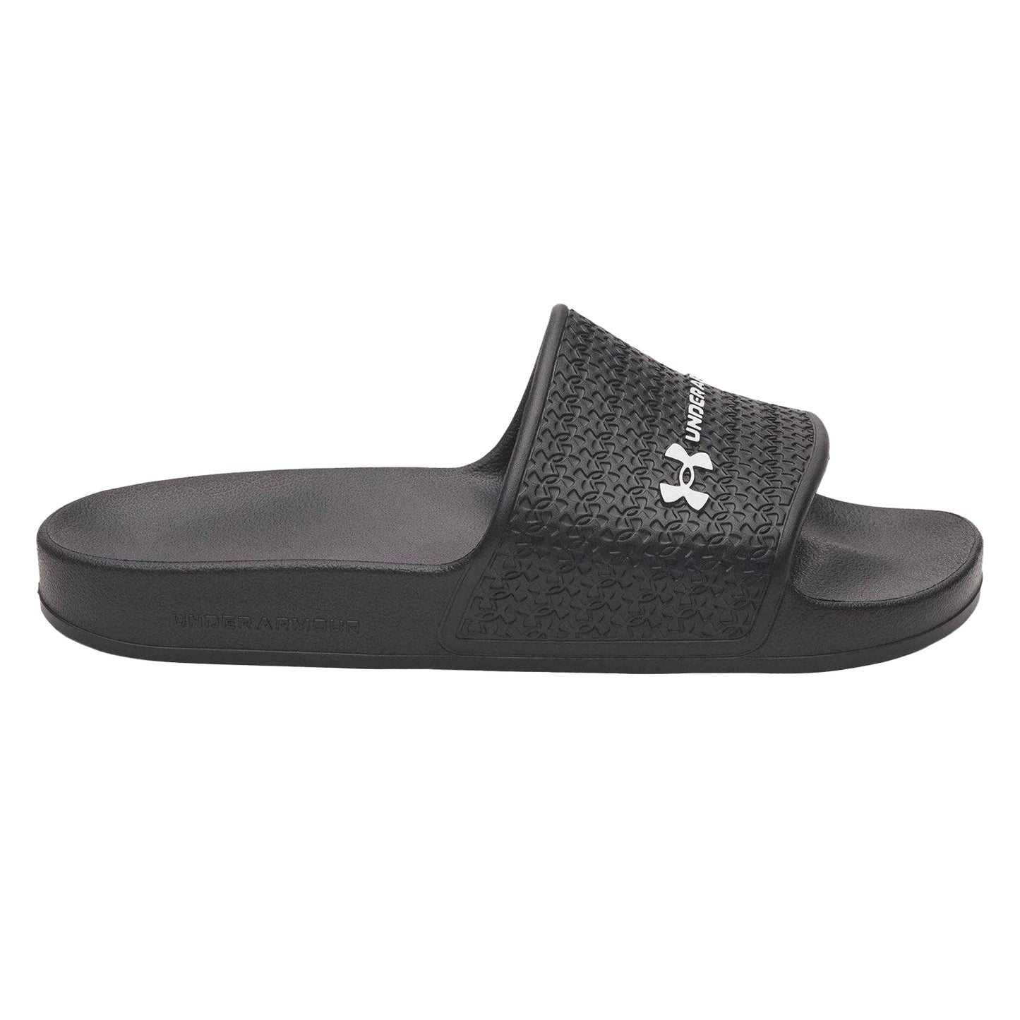 Black-White - Front - Under Armour Womens-Ladies Lite Single Strap Sliders