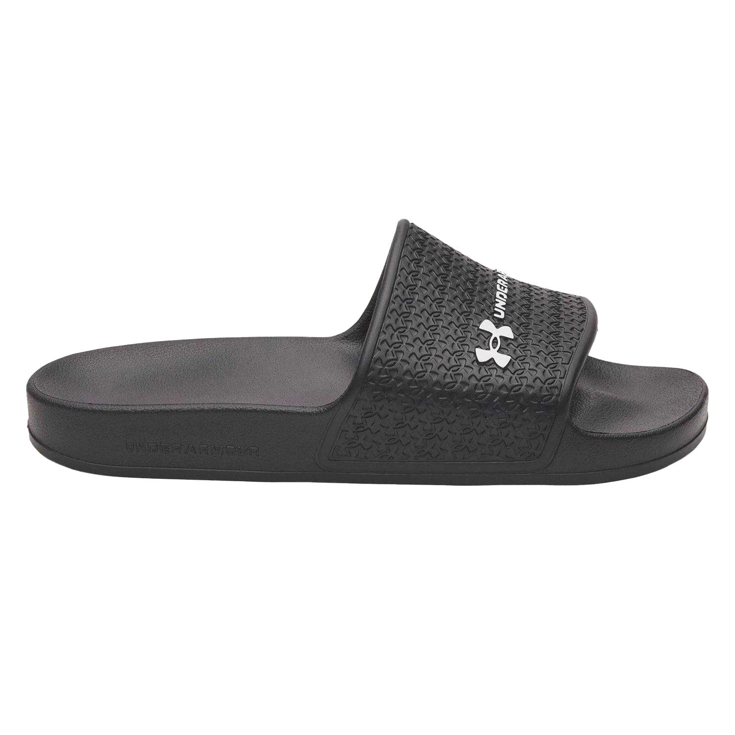 Black-White - Front - Under Armour Womens-Ladies Lite Single Strap Sliders