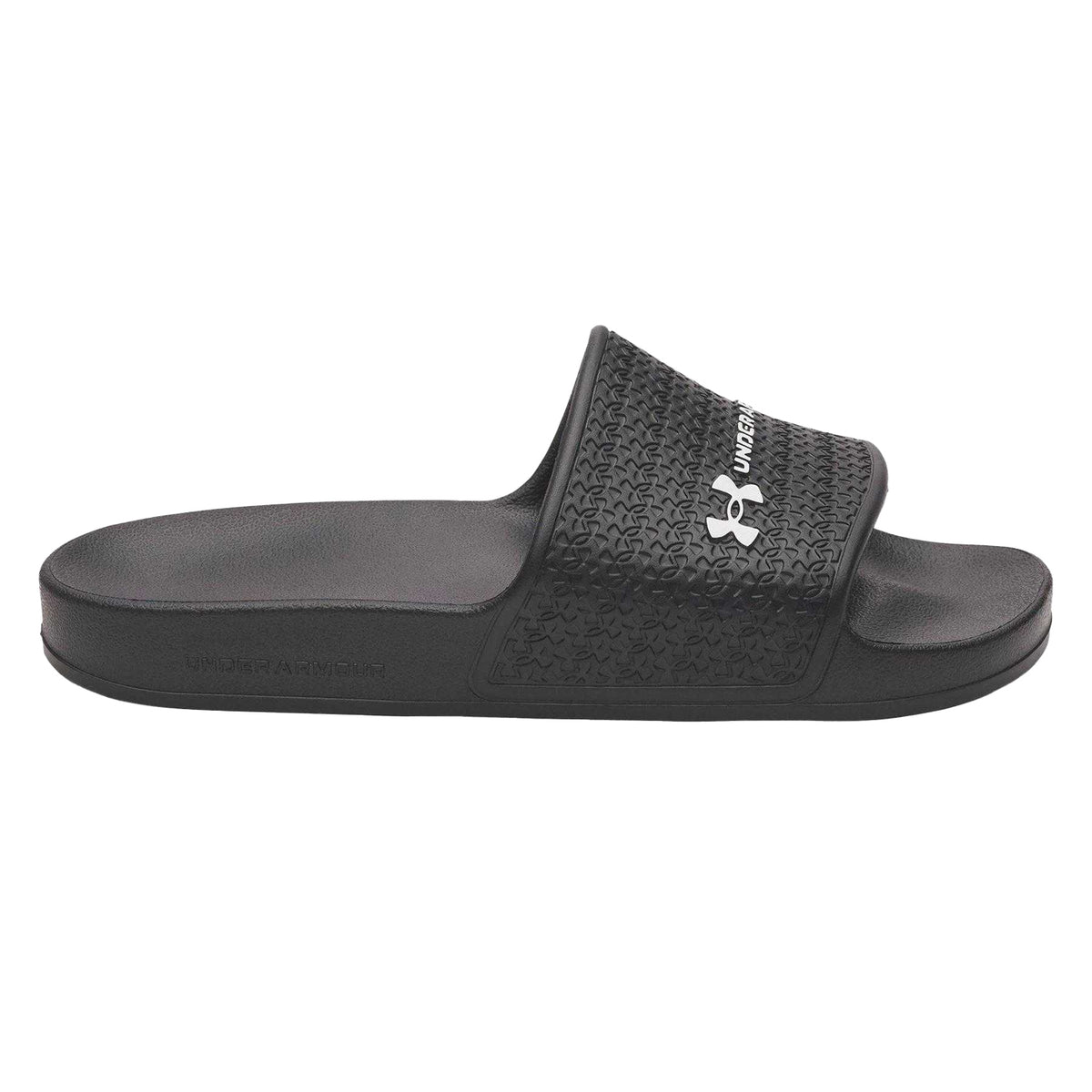 Black-White - Front - Under Armour Womens-Ladies Lite Single Strap Sliders