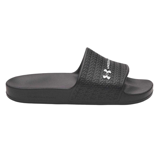 Black-White - Front - Under Armour Womens-Ladies Lite Single Strap Sliders