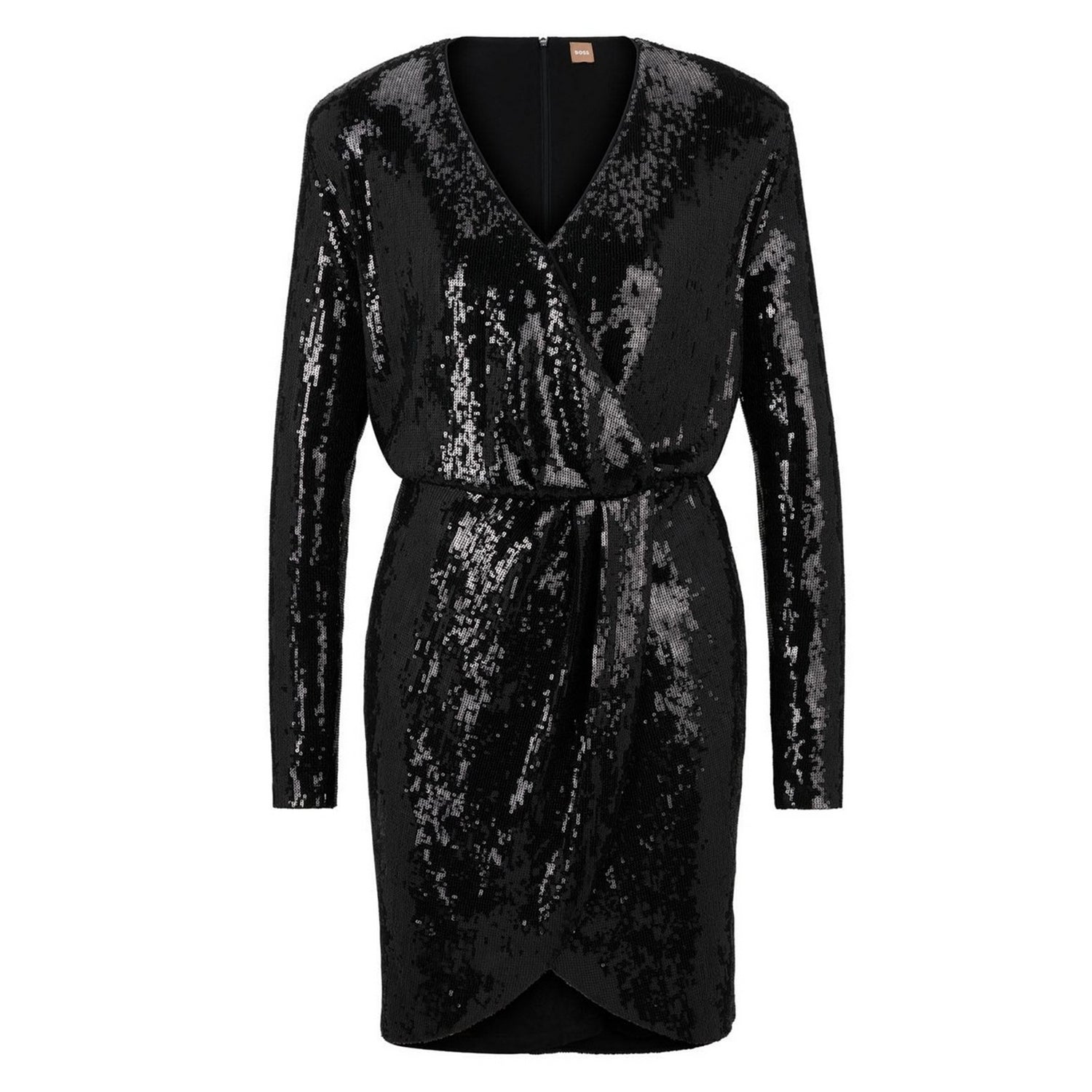 Black - Front - Boss Womens-Ladies Epalleta Dress