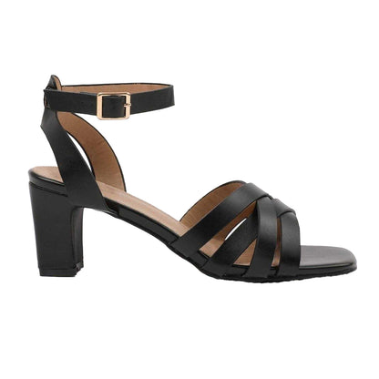 Black - Front - Where´s That From Womens-Ladies Ariela Strappy Block Heel Slide