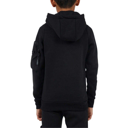 Black - Back - Brave Soul Boys Long-Sleeved Drawstring Hoodie