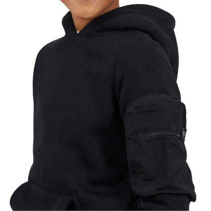 Black - Side - Brave Soul Boys Long-Sleeved Drawstring Hoodie