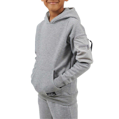 Light Grey - Front - Brave Soul Boys Long-Sleeved Drawstring Hoodie