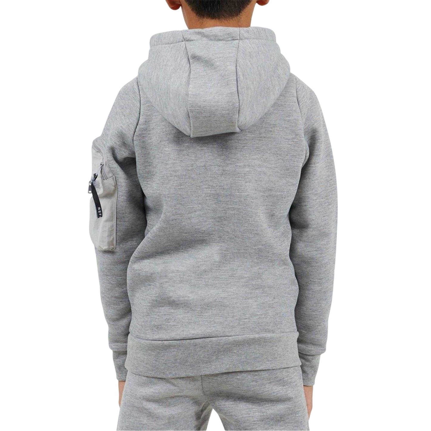 Light Grey - Back - Brave Soul Boys Long-Sleeved Drawstring Hoodie