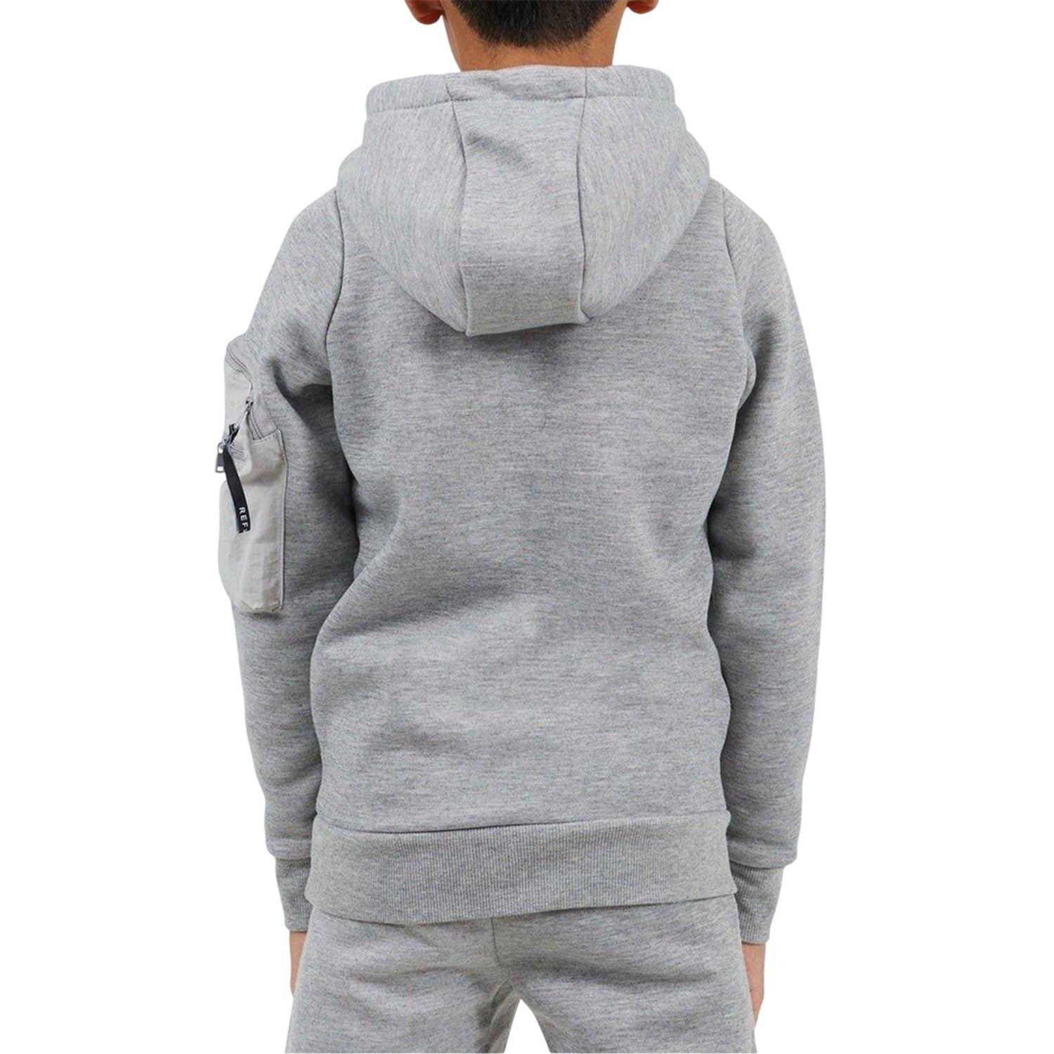 Light Grey - Back - Brave Soul Boys Long-Sleeved Drawstring Hoodie