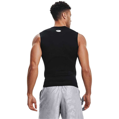 Black - Back - Under Armour Mens HeatGear Sleeveless Compression Shirt