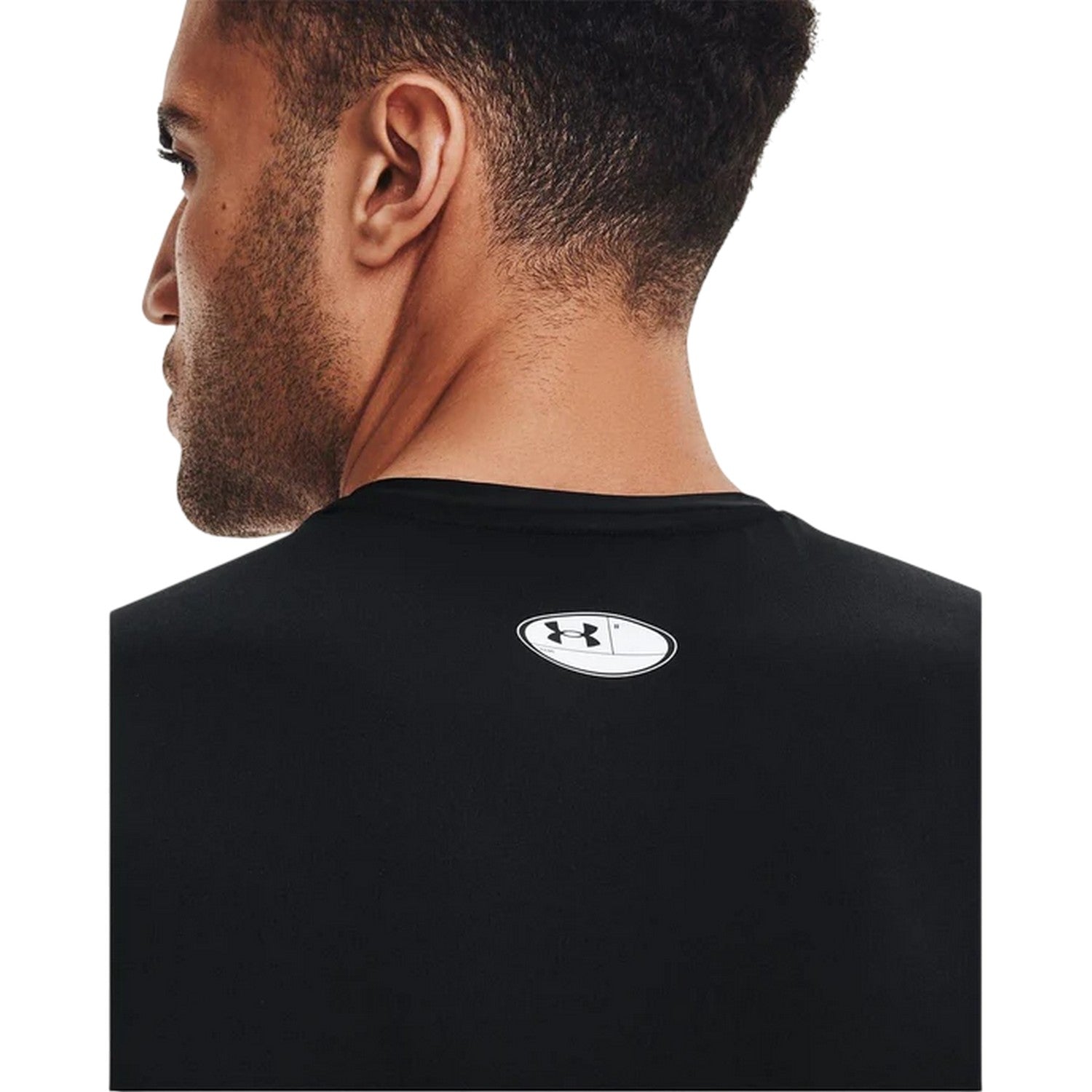 Black - Side - Under Armour Mens HeatGear Sleeveless Compression Shirt