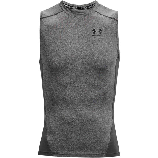 Carbon Heather - Front - Under Armour Mens HeatGear Sleeveless Compression Shirt
