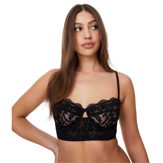Black - Front - Jack Wills Womens-Ladies Vanessa Corset Detail Bra