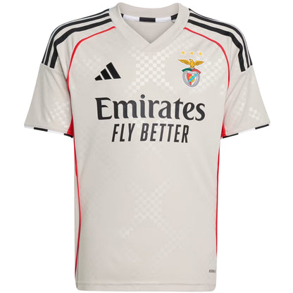 Beige - Front - Adidas Childrens-Kids 25-26 SL Benfica Away Jersey