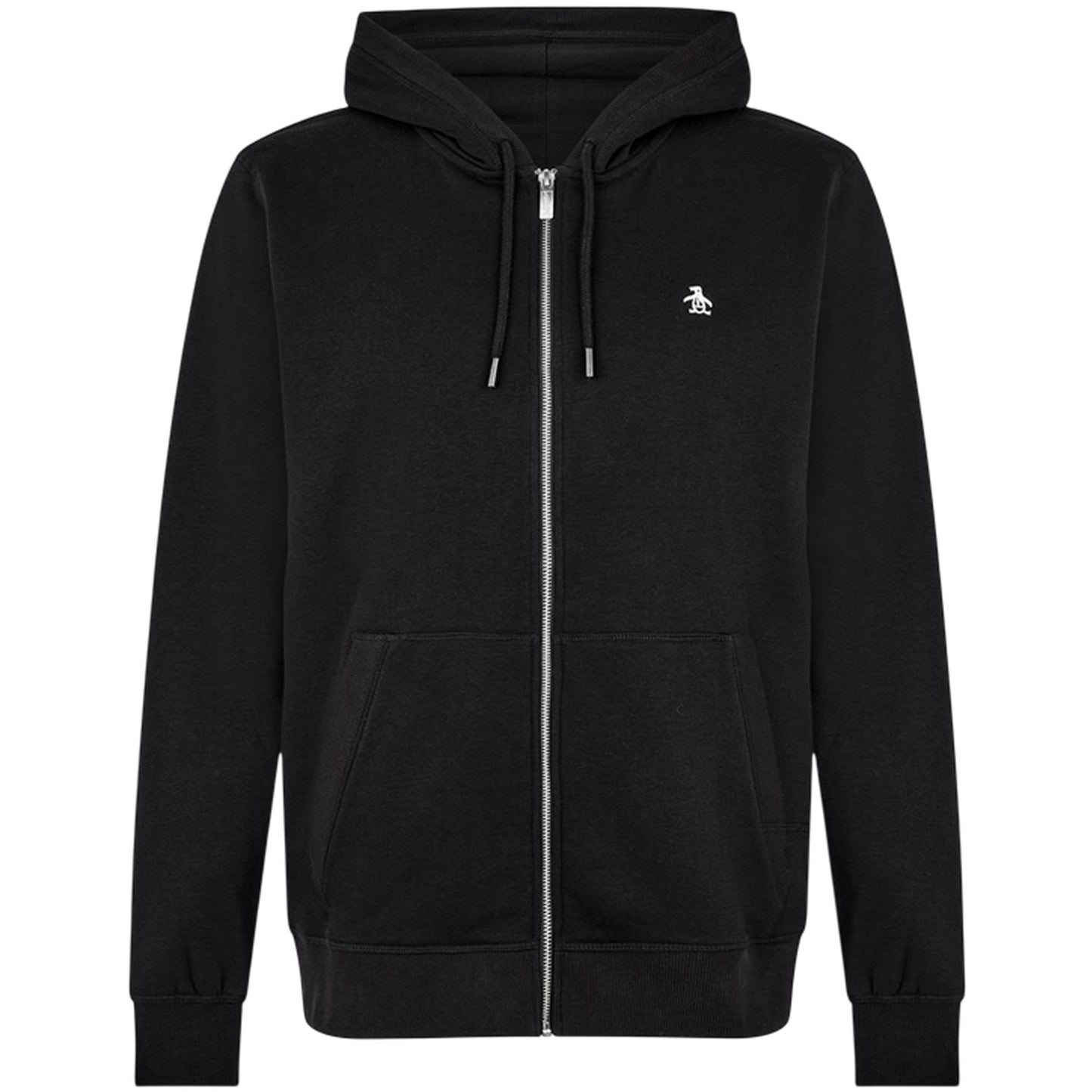True Black - Front - Original Penguin Mens Cotton Long-Sleeved Full Zip Hoodie