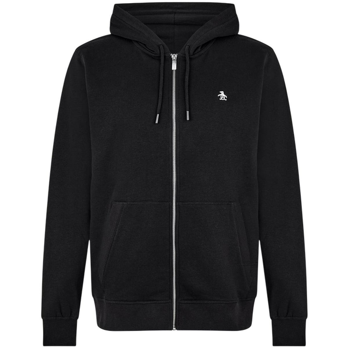 True Black - Front - Original Penguin Mens Cotton Long-Sleeved Full Zip Hoodie