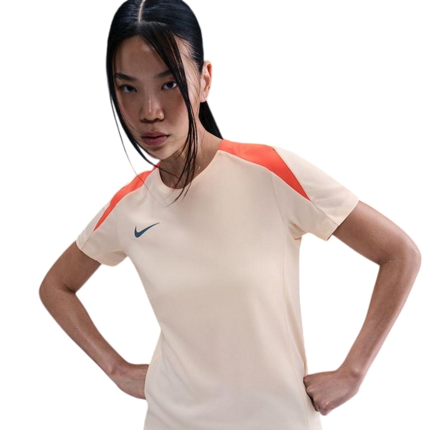 Beige-Orange - Side - Nike Womens-Ladies Strike Dri-FIT Shirt