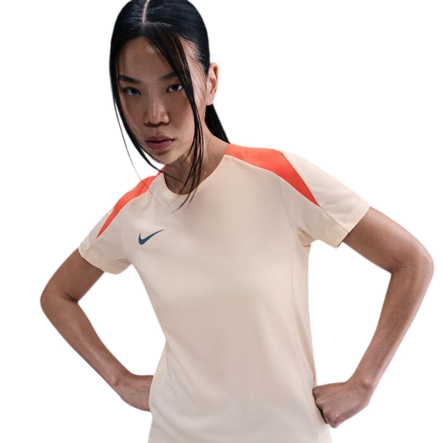 Beige-Orange - Side - Nike Womens-Ladies Strike Dri-FIT Shirt