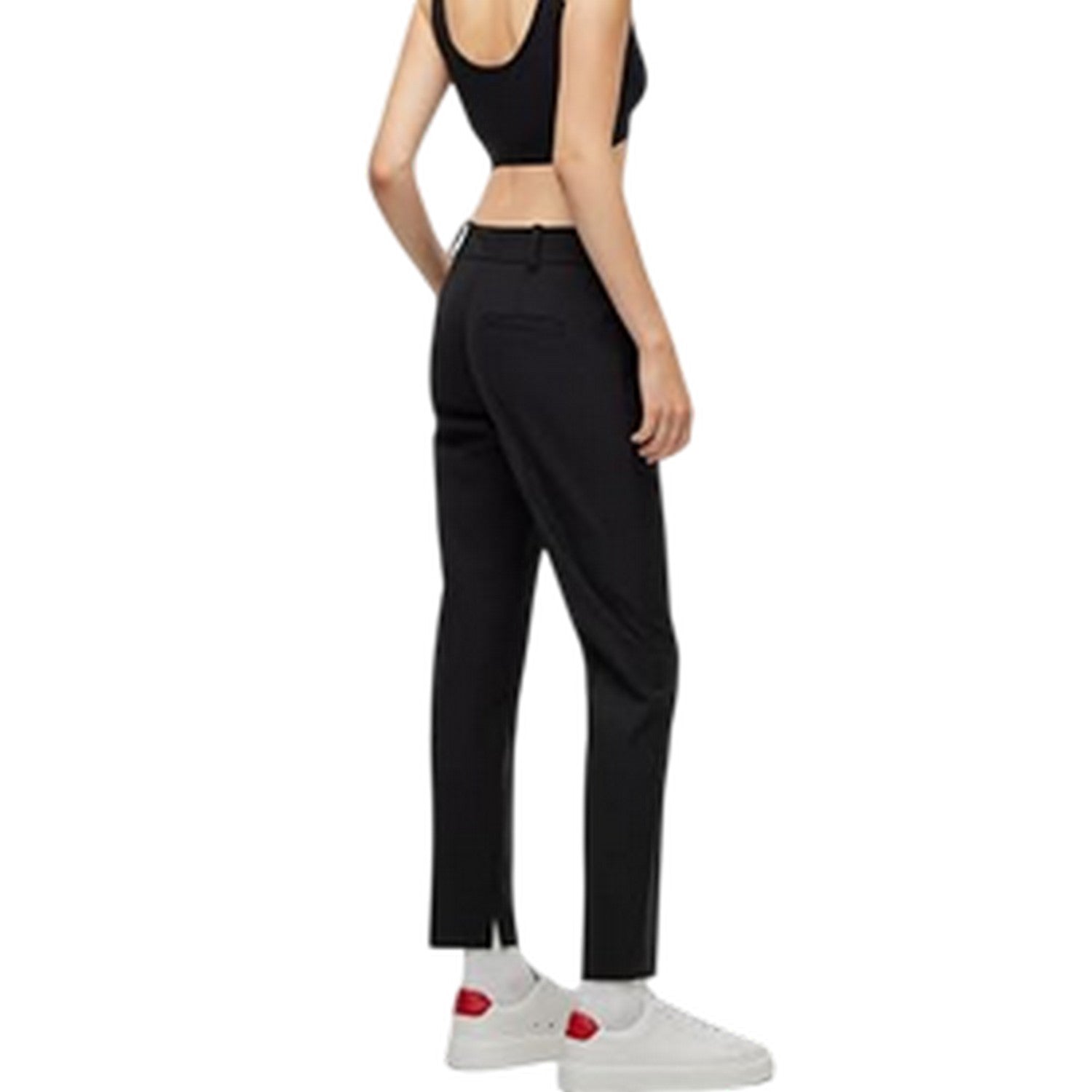 Black - Back - Hugo Womens-Ladies Hetana Straight Trousers