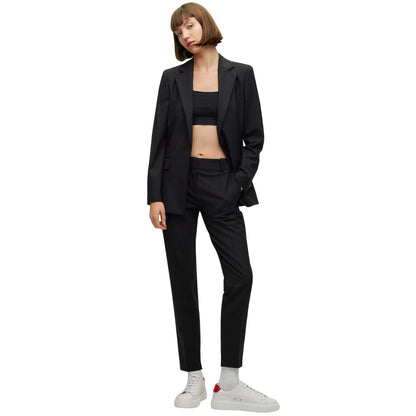 Black - Pack Shot - Hugo Womens-Ladies Hetana Straight Trousers