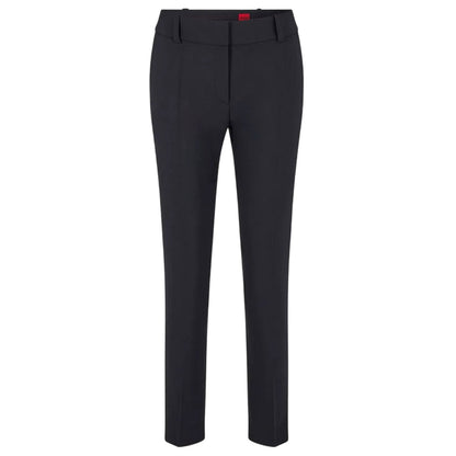 Dark Blue - Front - Hugo Womens-Ladies Hetana Straight Trousers
