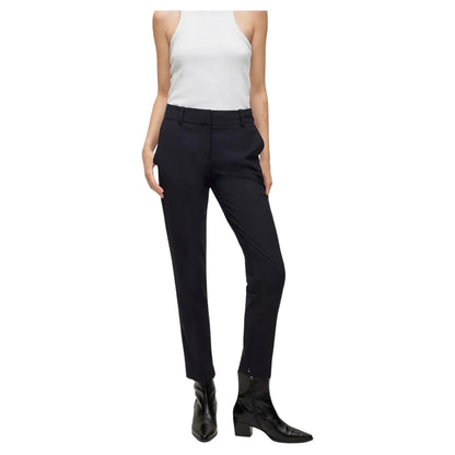 Dark Blue - Side - Hugo Womens-Ladies Hetana Straight Trousers