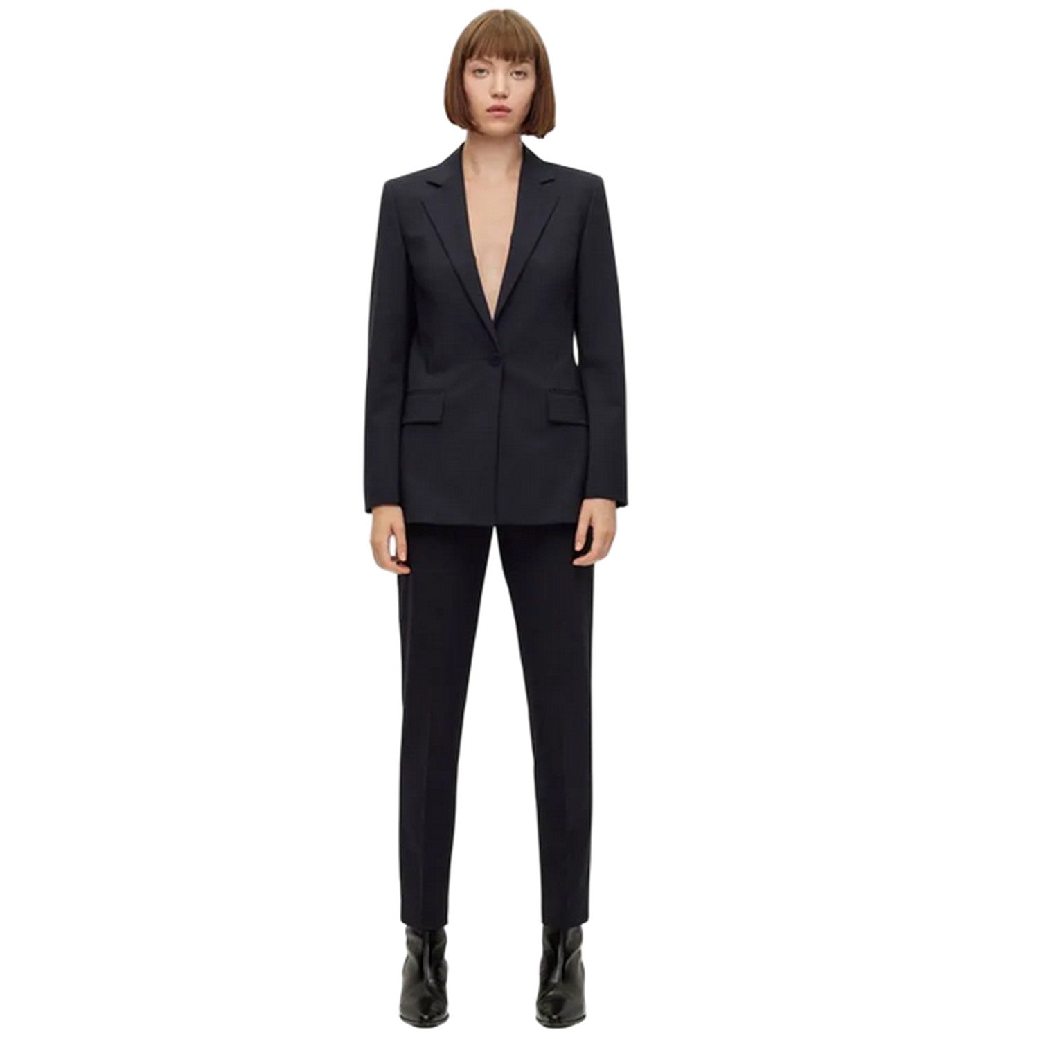 Dark Blue - Pack Shot - Hugo Womens-Ladies Hetana Straight Trousers