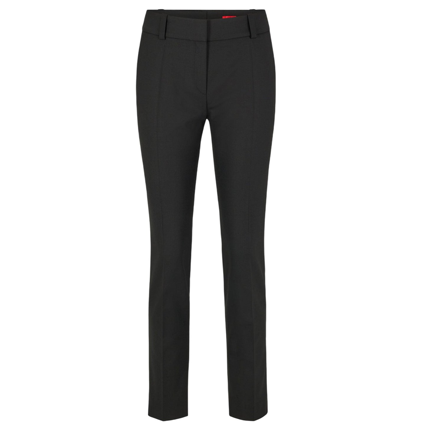 Black - Front - Hugo Womens-Ladies Hetana Straight Trousers