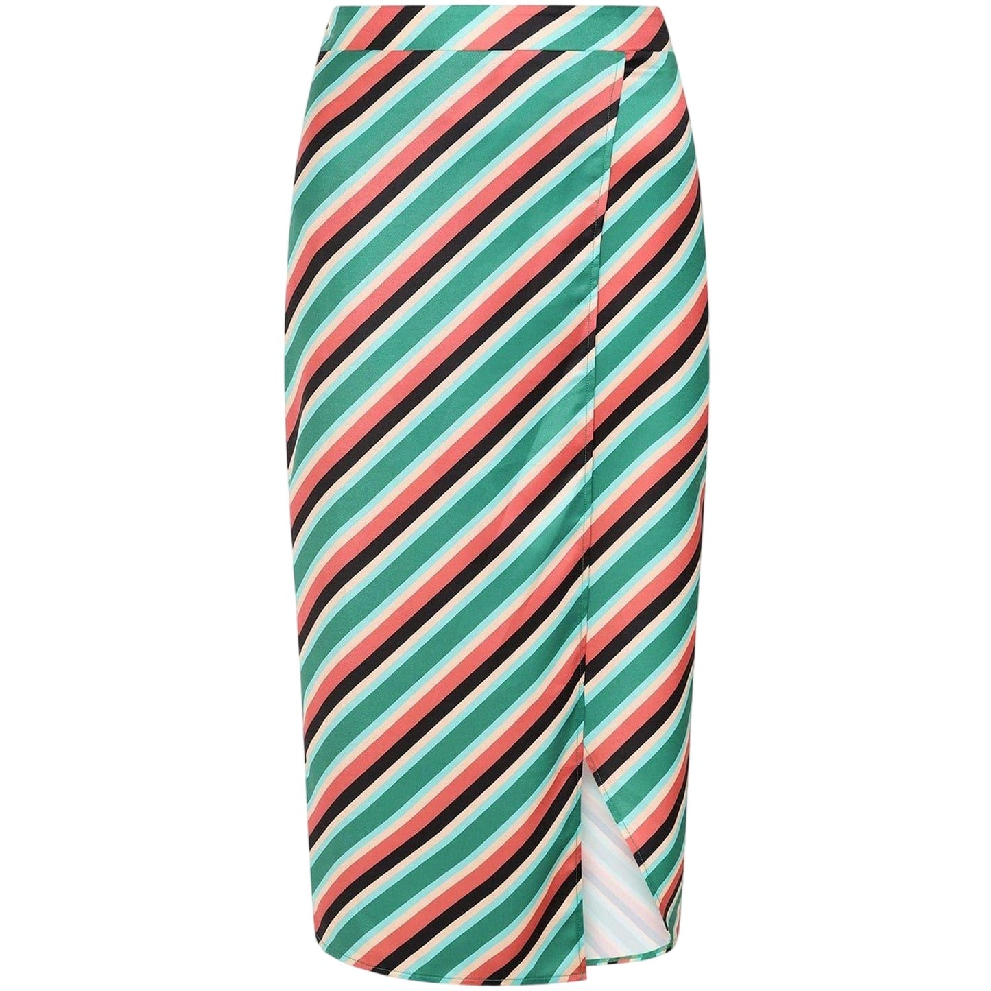 Multicoloured - Front - Little Mistress Womens-Ladies Stripe Wrap Maxi Skirt