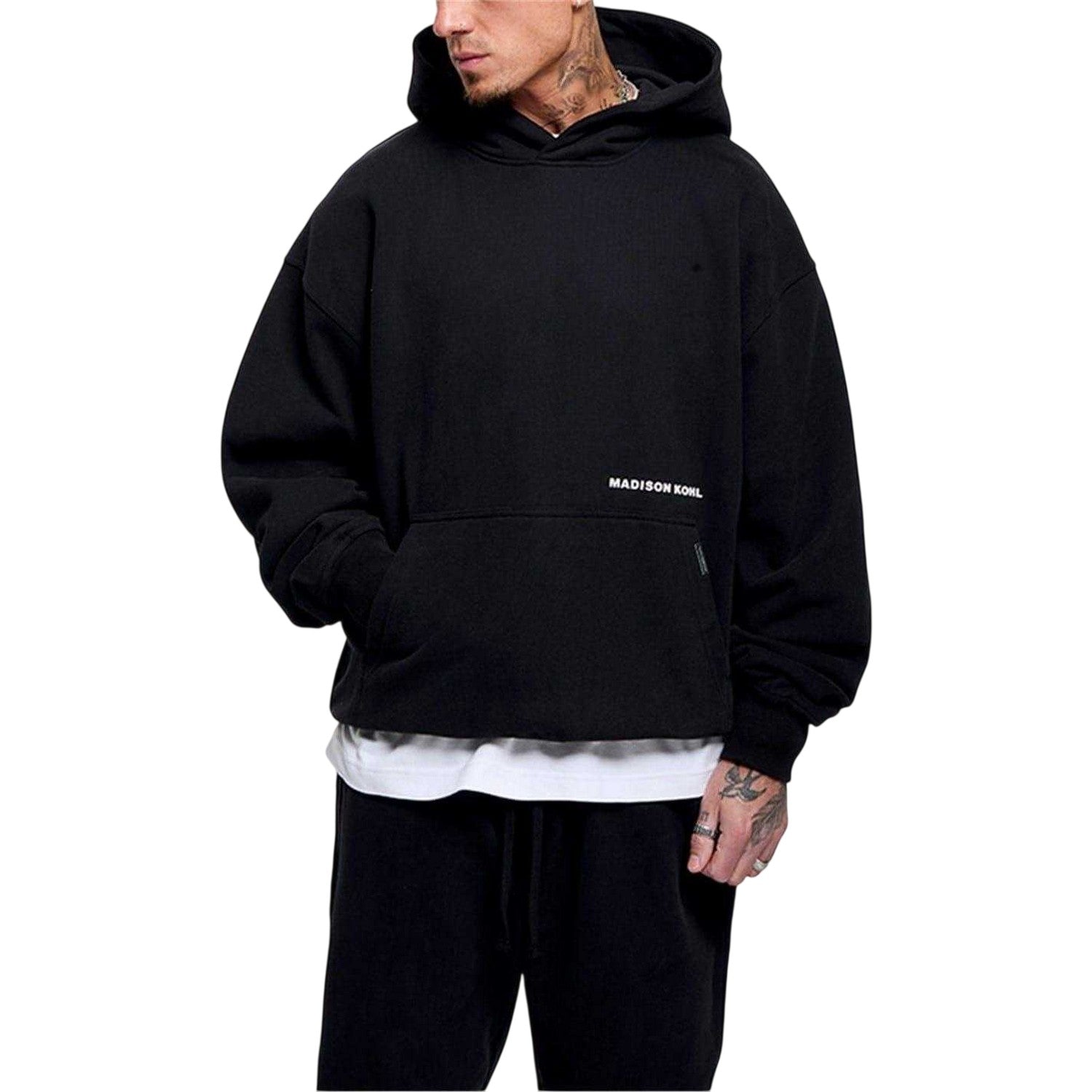 Black - Front - Madison Kohl Mens Core Hoodie