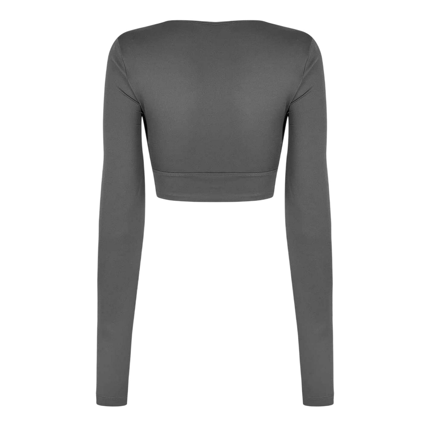 Shark Grey - Back - USA Pro Womens-Ladies Ruched Long-Sleeved Crop Top