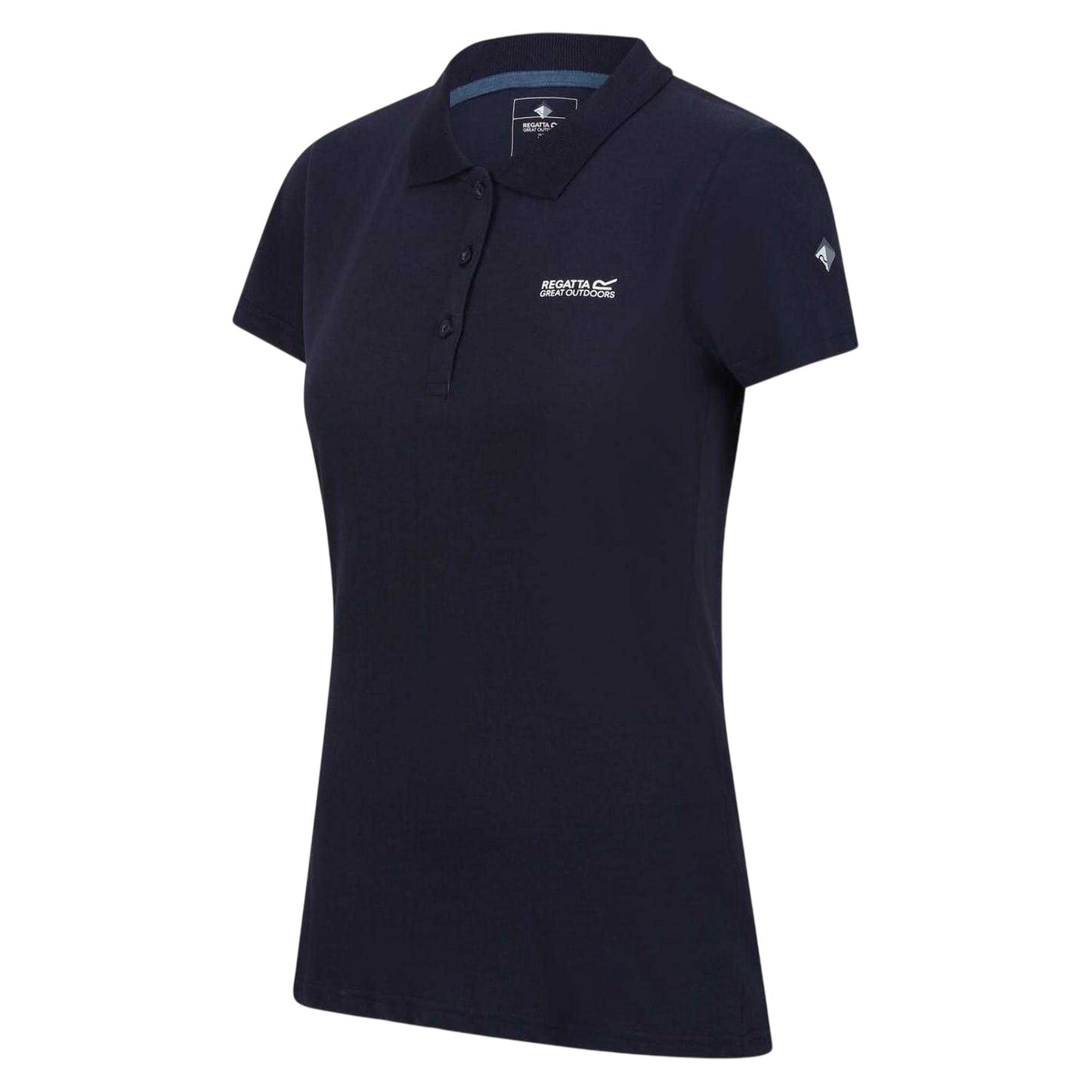 Navy - Side - Regatta Womens-Ladies Collared Polo Shirt