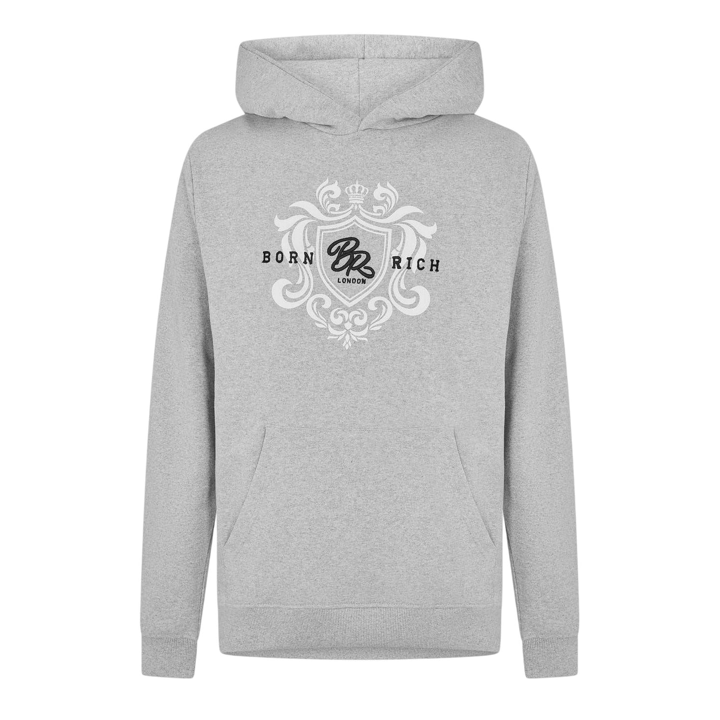 Grey - Front - Born Rich Mens Jairo Hoodie