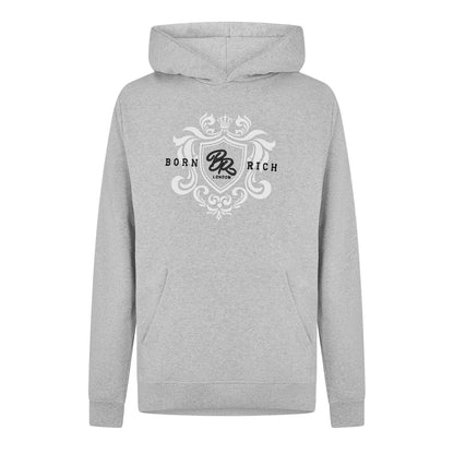 Grey - Front - Born Rich Mens Jairo Hoodie