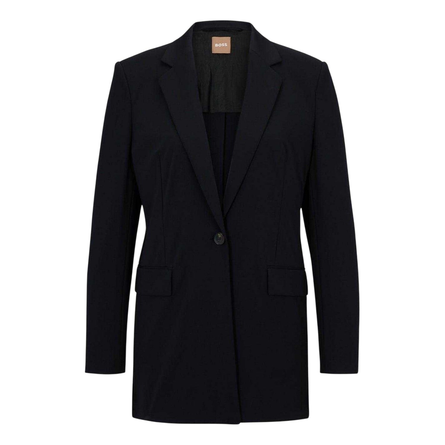 Black - Front - Boss Womens-Ladies Lapel Collar Blazer
