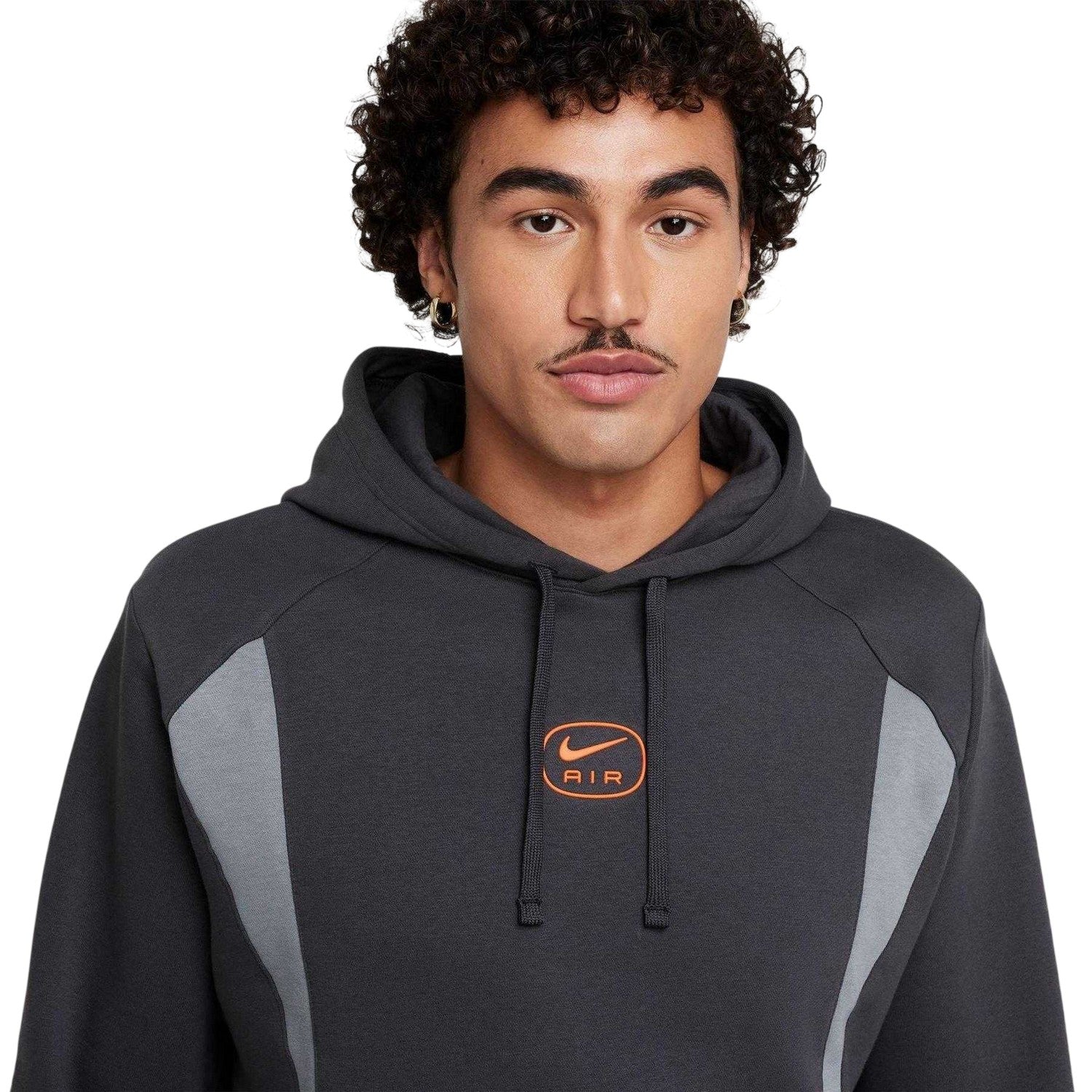 Black-Fir-White - Side - Nike Mens Air Fleece Pullover Hoodie