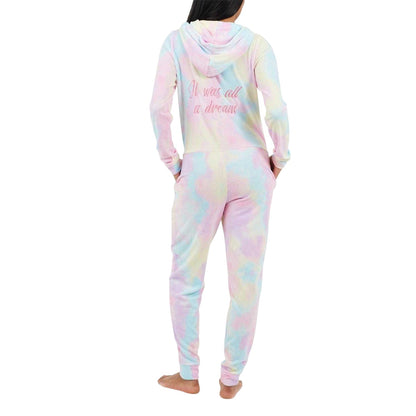 Pastel Pink - Back - Brave Soul Womens-Ladies It Was All A Dream Tie Dye Slim All-In-One Nightwear