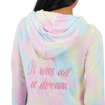 Pastel Pink - Side - Brave Soul Womens-Ladies It Was All A Dream Tie Dye Slim All-In-One Nightwear